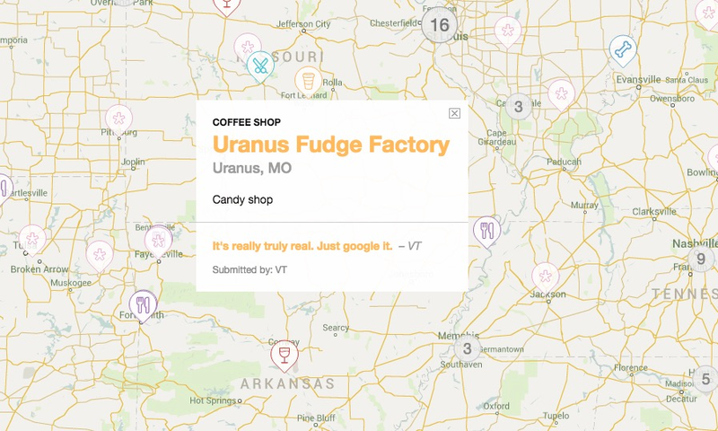 Illustration for article titled Here's a Map of the 3,000 Punniest Business Names In America